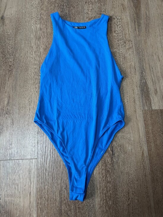 Zara Tops - Zara Blue Tank Bodysuit - Size Small